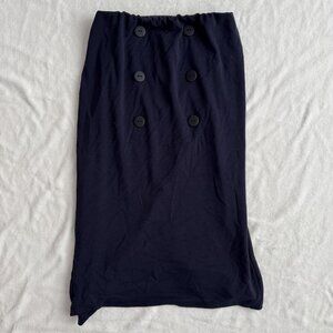 ASOS navy midi pencil skirt